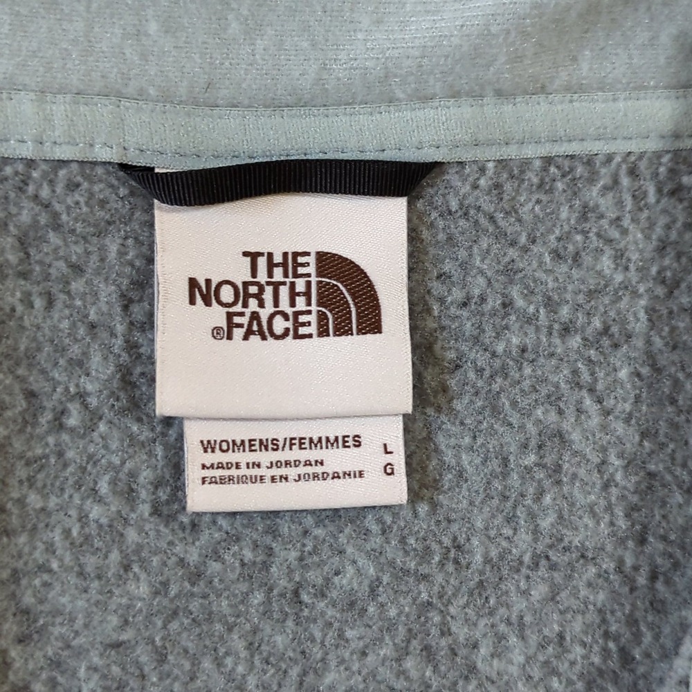 The North Face Crescent Full Zip Fleece Jacket Womens Large Heather Green - Picture 3 of 8